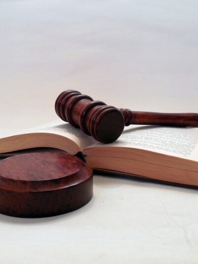 gavel and law book