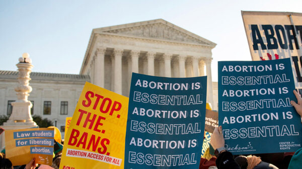 Pro-abortion signage in front of the Supreme Court.