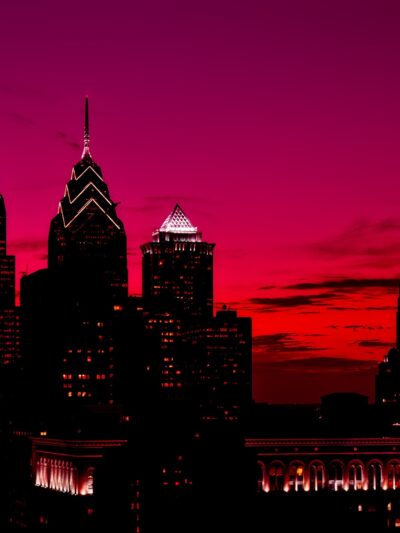 Philadelphia skyline at dusk