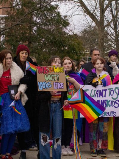 Group of Central Bucks students at a demonstration