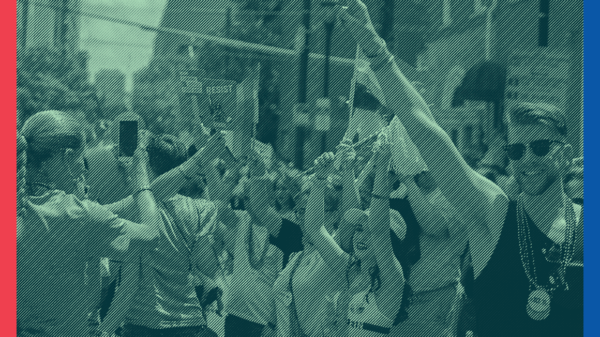 People at a Pride protest in Philadelphia