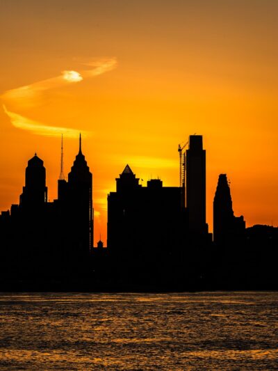 Philadelphia skyline at sunset