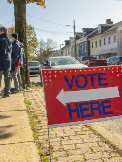 Vote Here sign