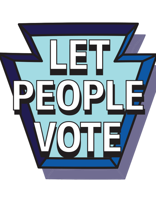 A blue keystone that says in white text, Let People Vote