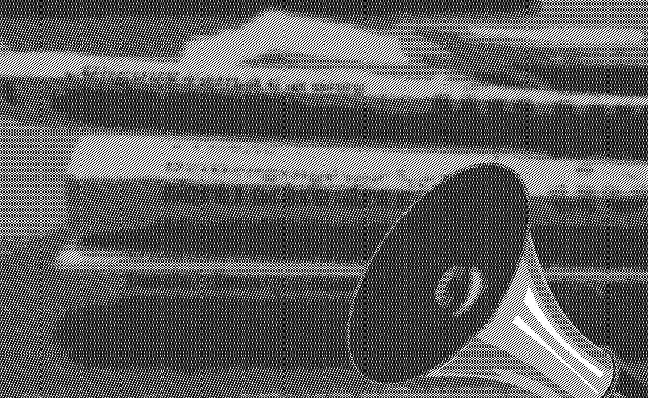 megaphone and stack of newspapers