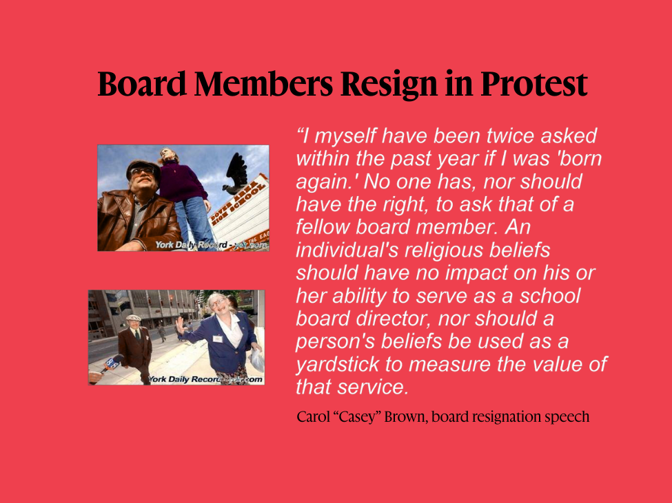 Board members resign in protest