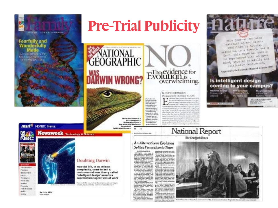 Images of pre-trial publicity.