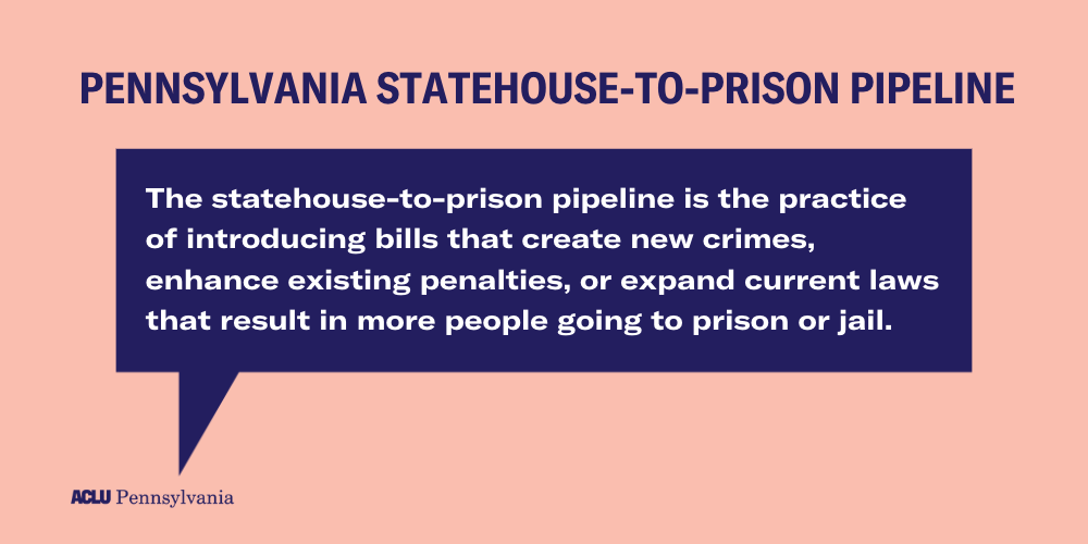text reading: Pennsylvania statehouse to prison pipeline