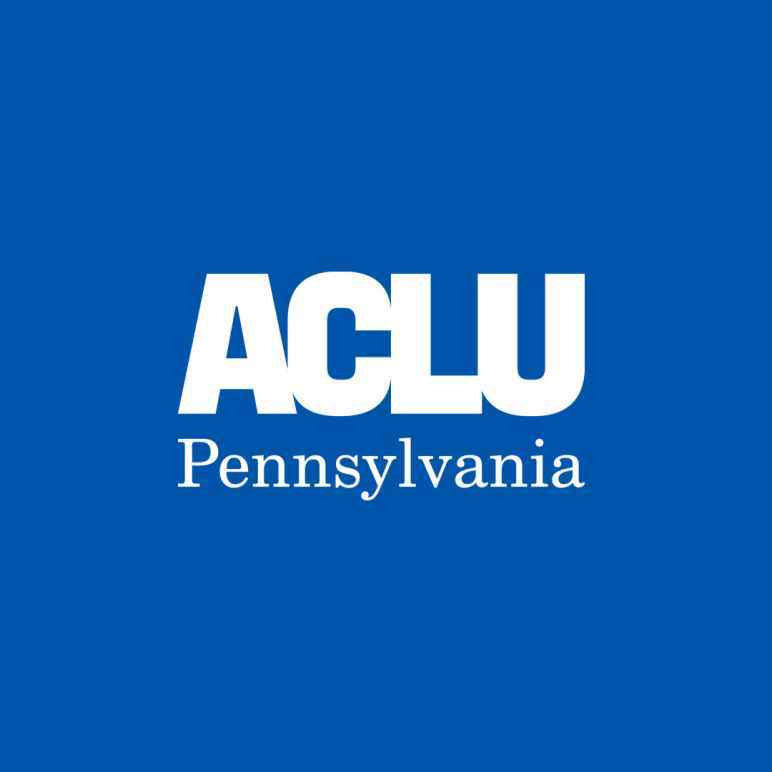 ACLU-PA logo on a blue background. 