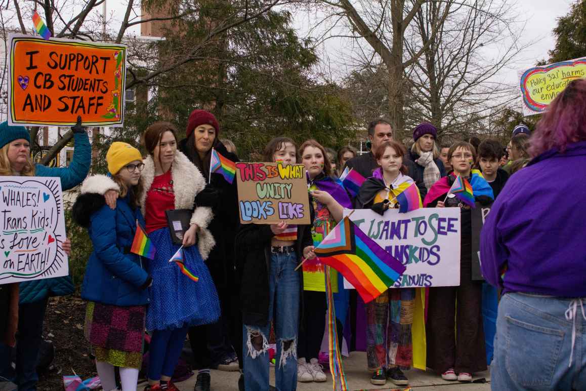 Group of Central Bucks students at a demonstration