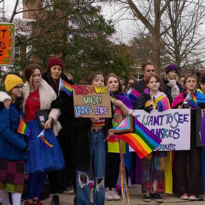 Group of Central Bucks students at a demonstration